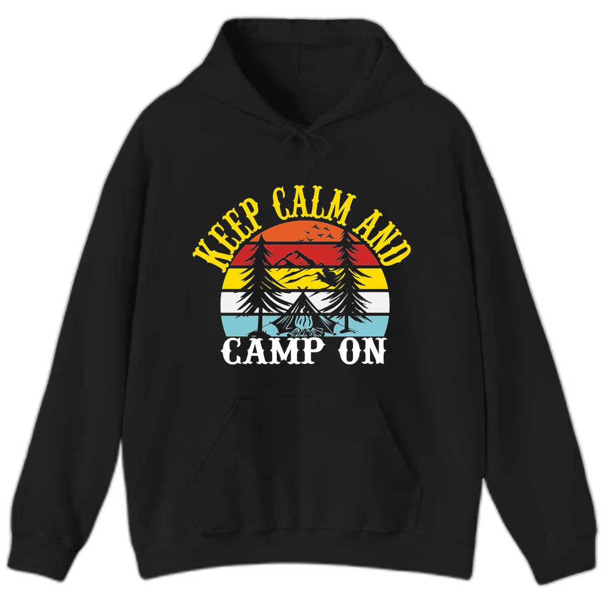 Keep Calm and Camp On Hoodie in Black