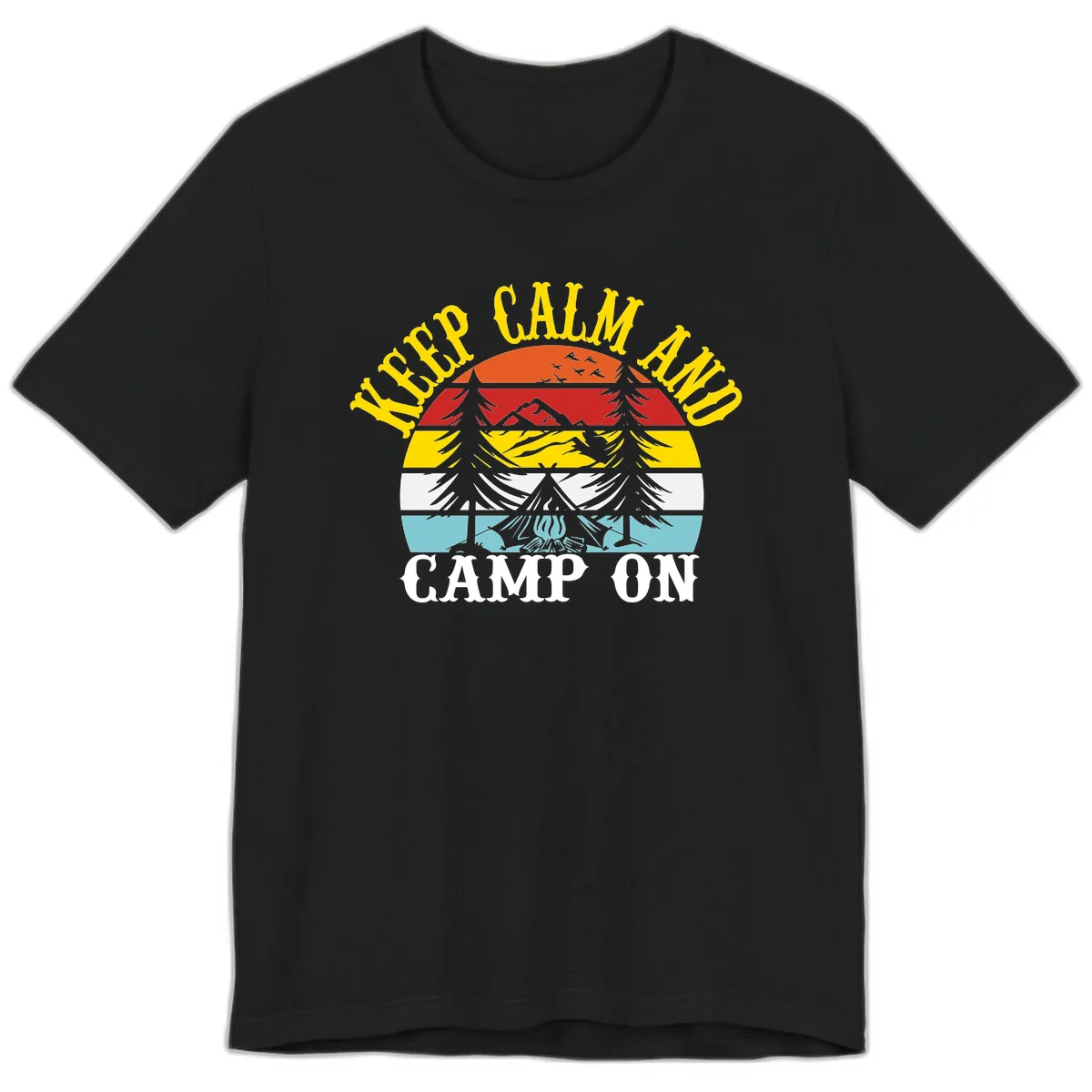 Keep Calm and Camp On Premium T-Shirt in Black