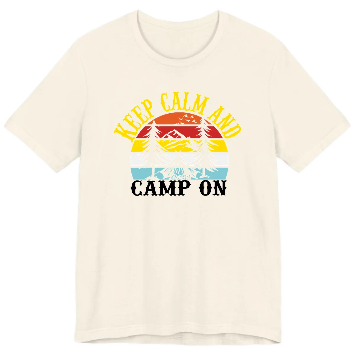 Keep Calm and Camp On Premium T-Shirt in Natural
