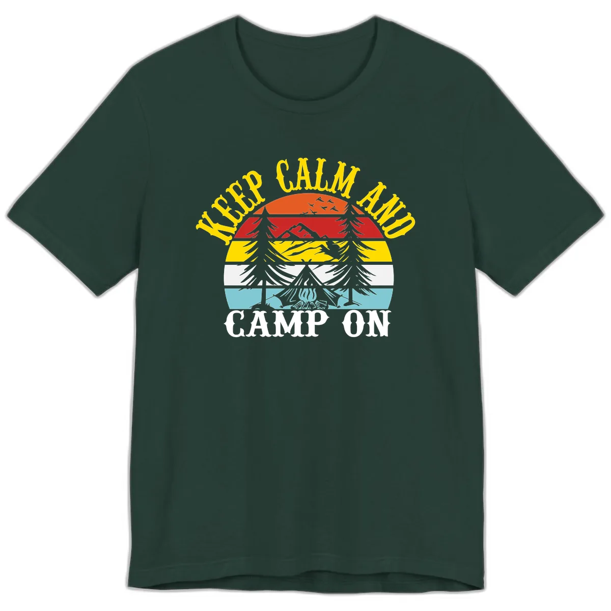 Keep Calm and Camp On Premium T-Shirt in Forest