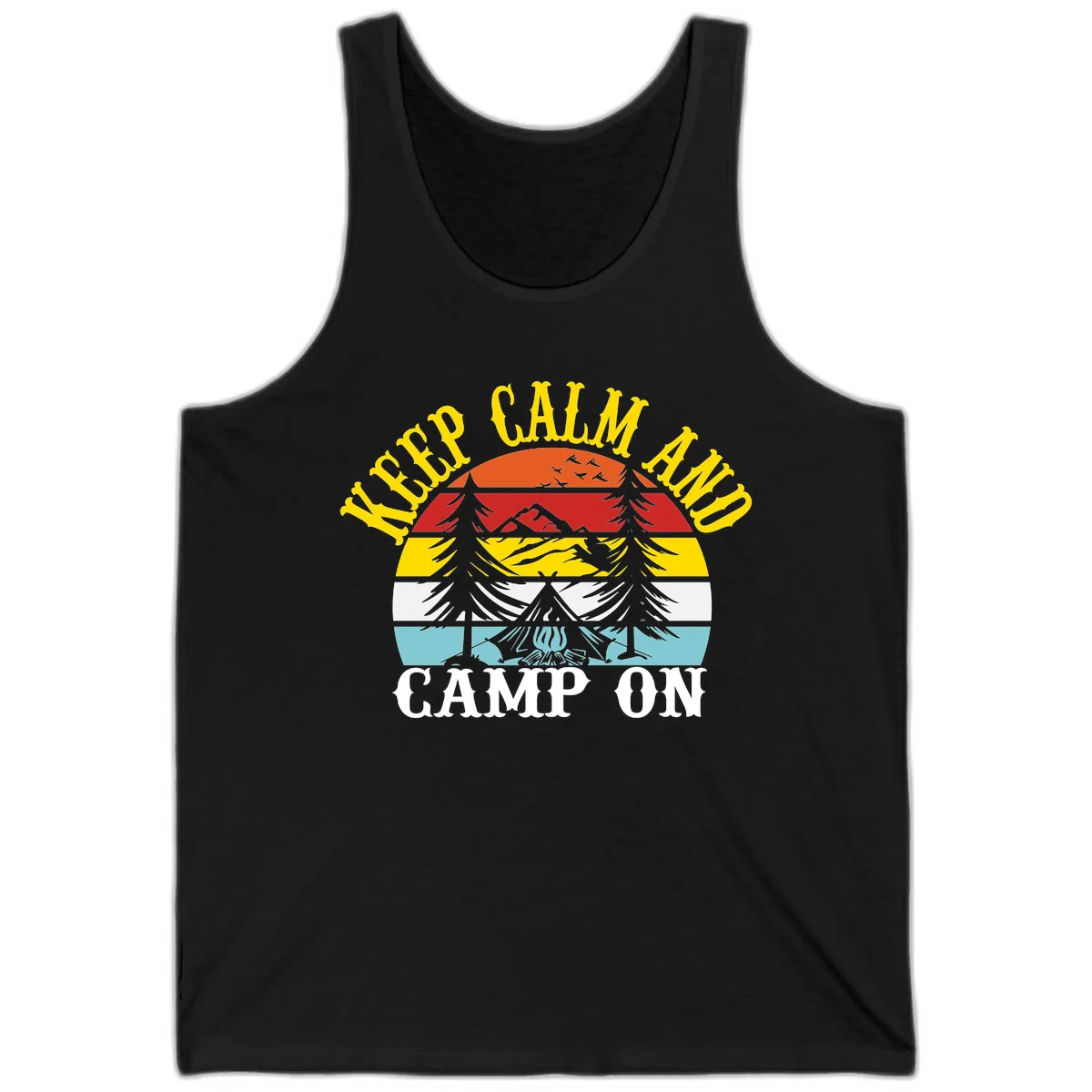 Keep Calm and Camp On Tank in Black