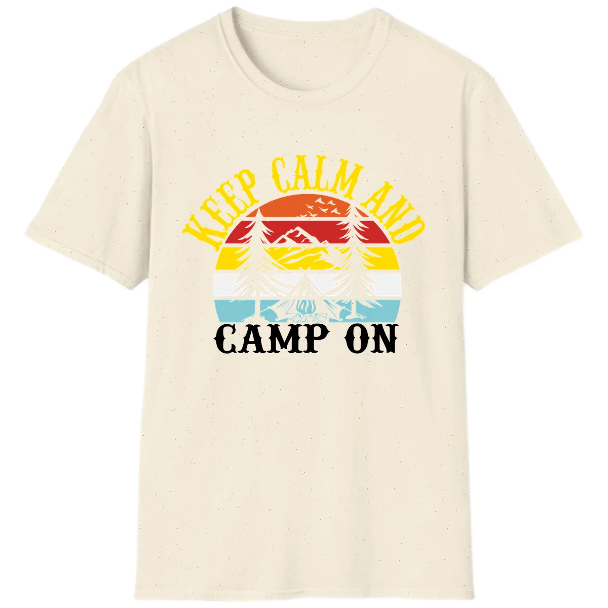 Keep Calm and Camp On T-Shirt in Natural