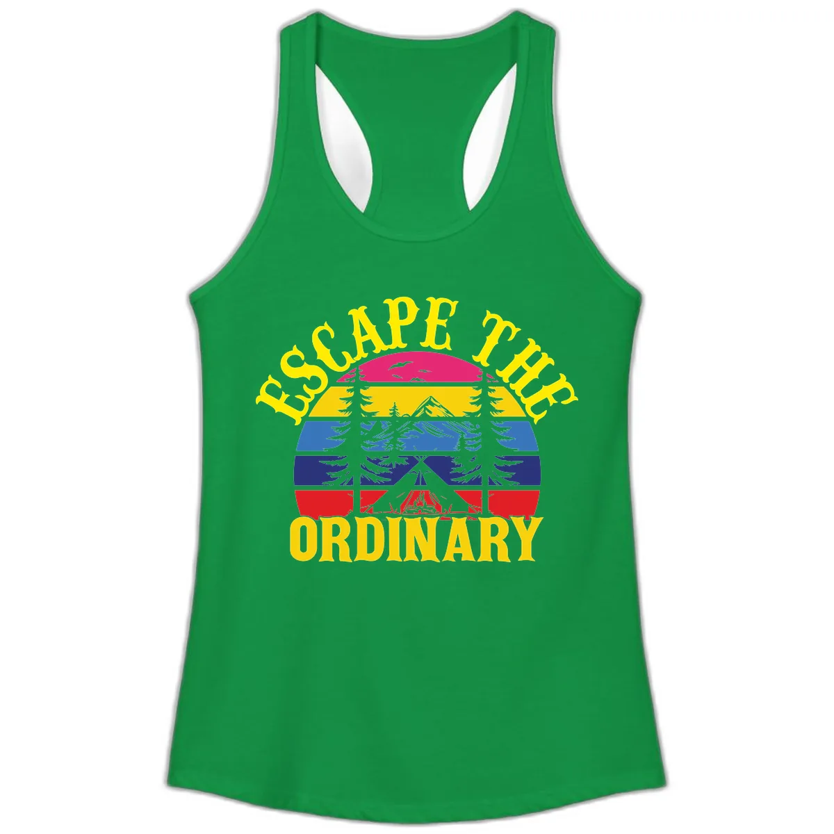 Safe Thru Ordinary Ladies Tank in Solid Kelly Green