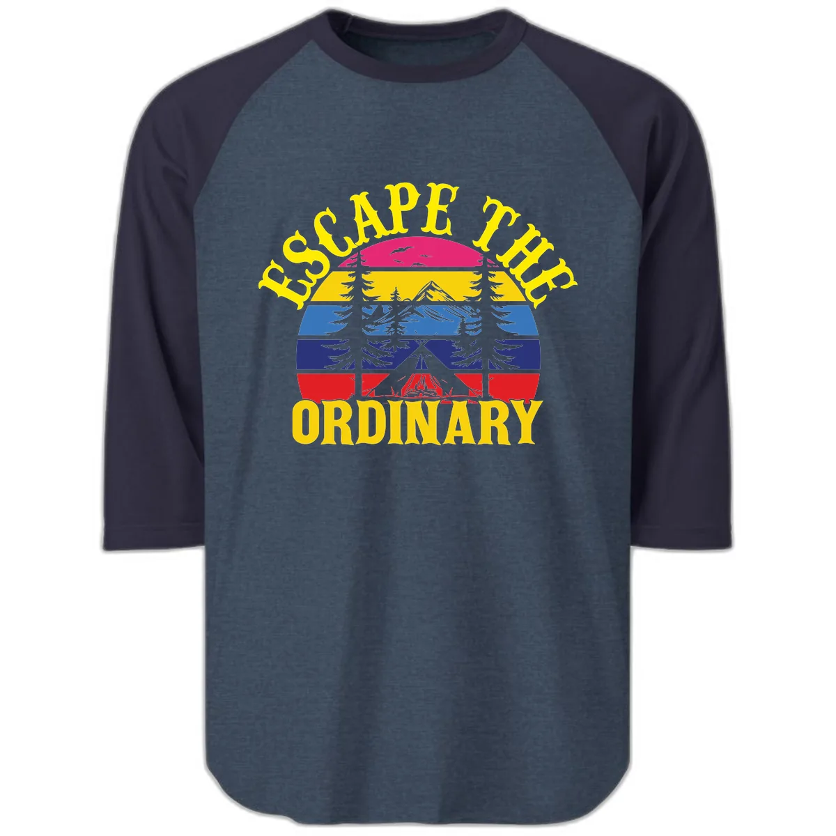 Safe Thru Ordinary Raglan 3/4 in Heather Denim Navy
