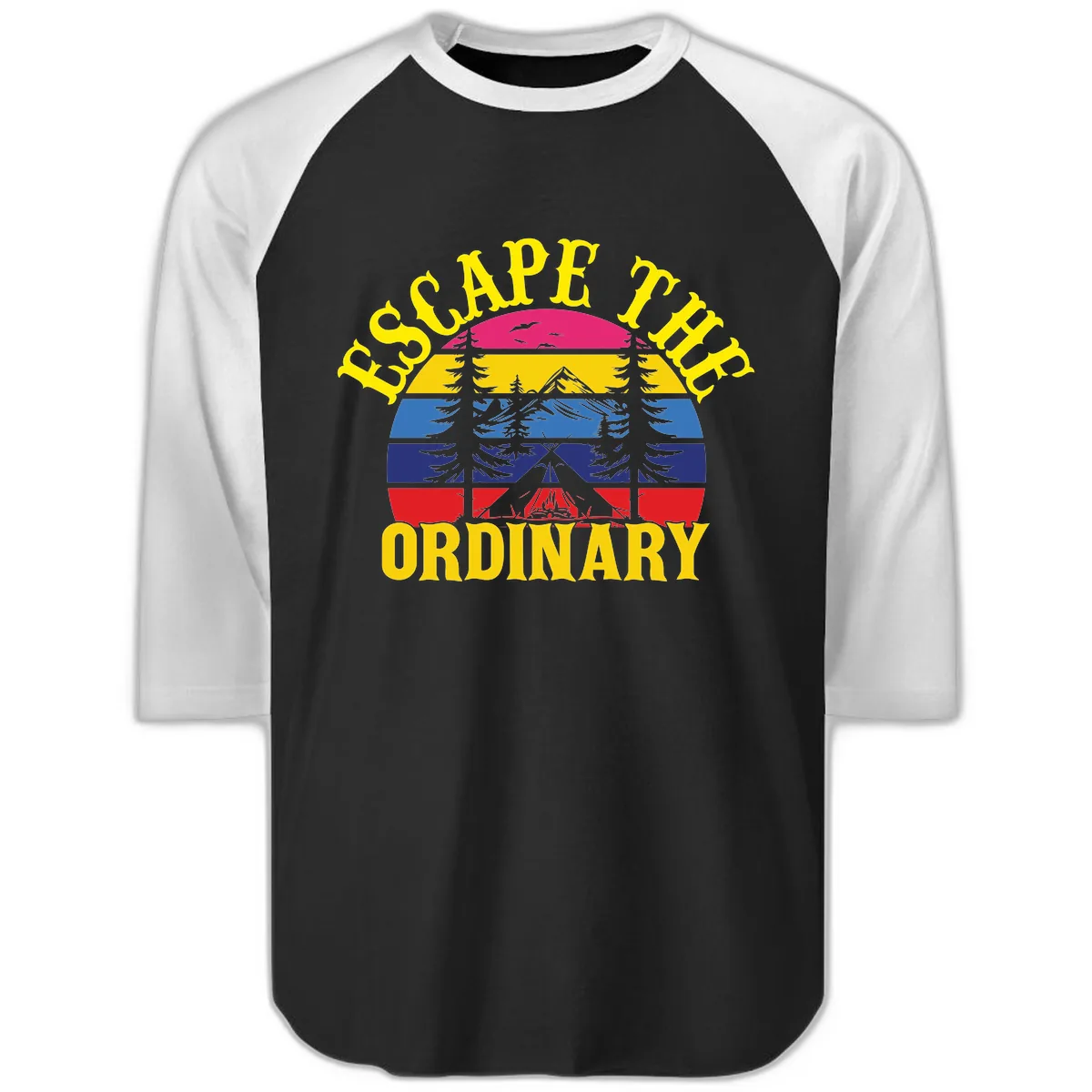 Safe Thru Ordinary Raglan 3/4 in Black White