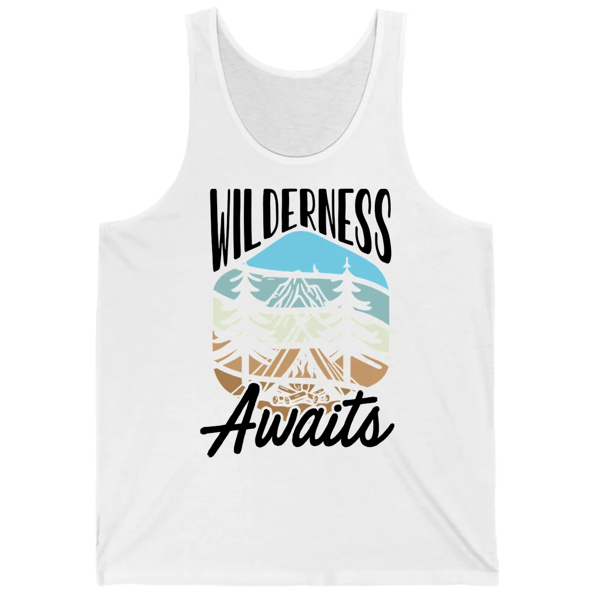Wilderness Awaits Layered Nature Tank in White