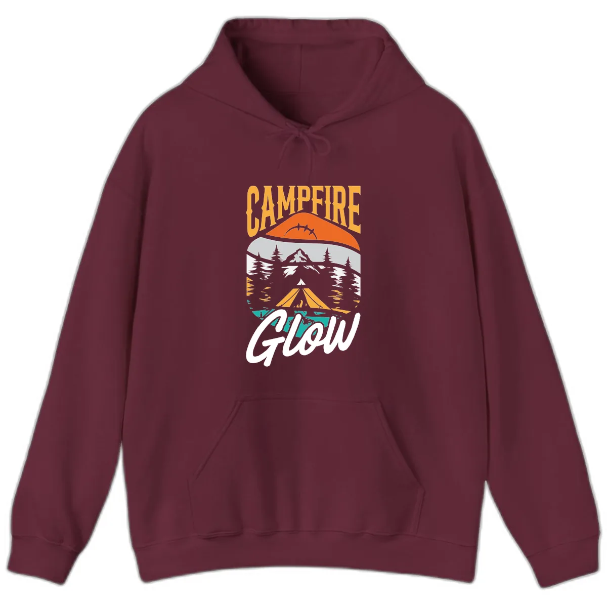 Campfire Glow Mountain Escape Hoodie in Maroon