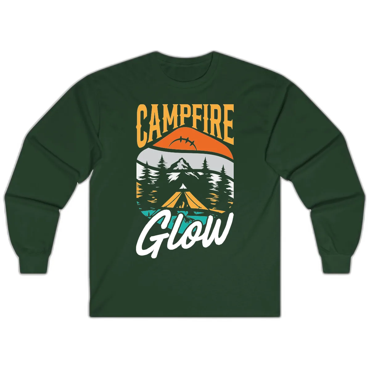 Campfire Glow Mountain Escape Long Sleeve in Forest Green