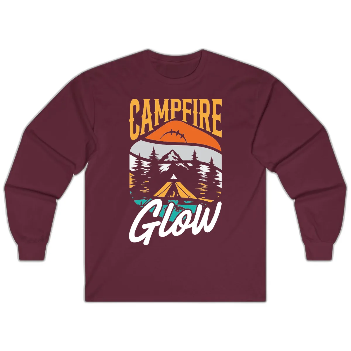 Campfire Glow Mountain Escape Long Sleeve in Maroon