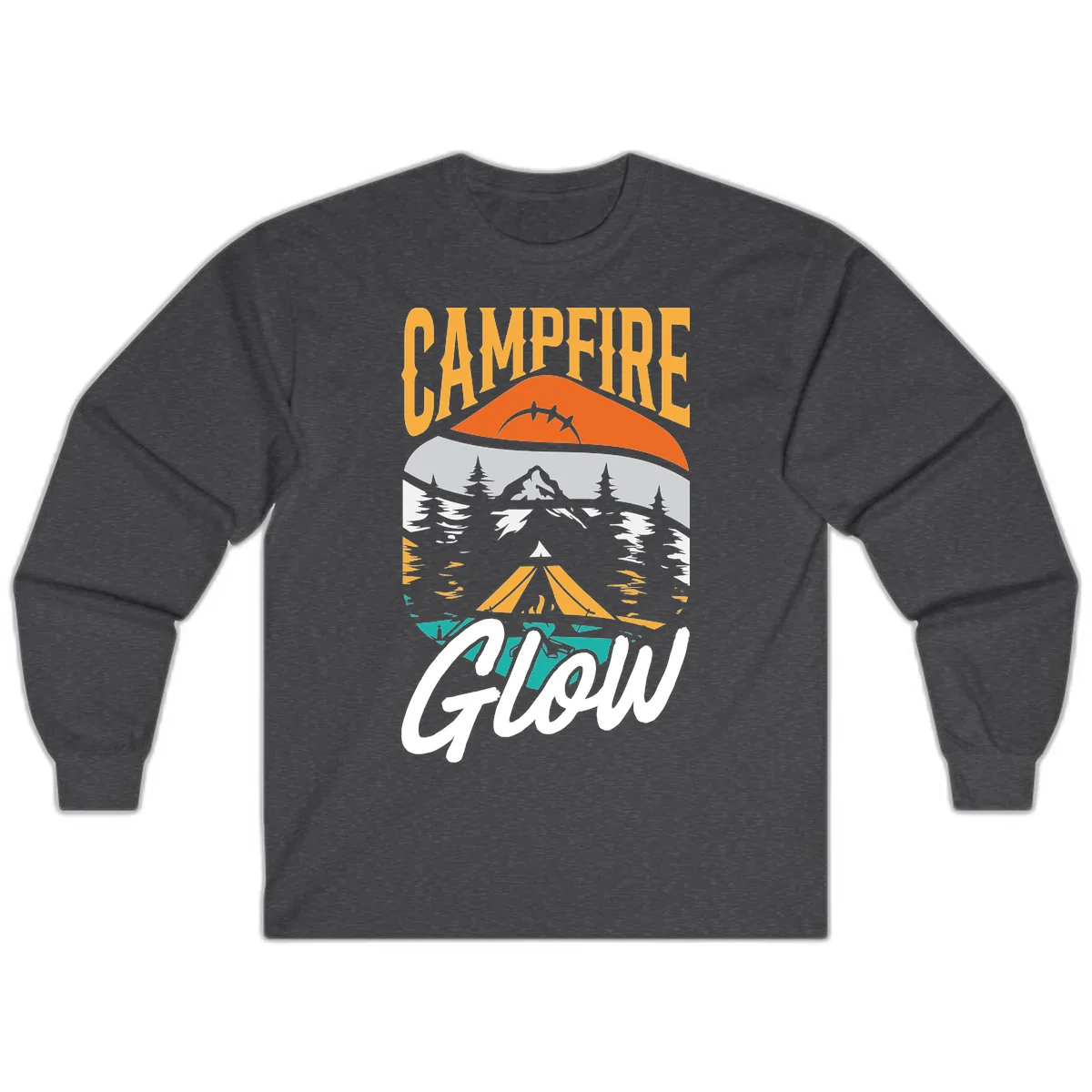 Campfire Glow Mountain Escape Long Sleeve in Dark Heather