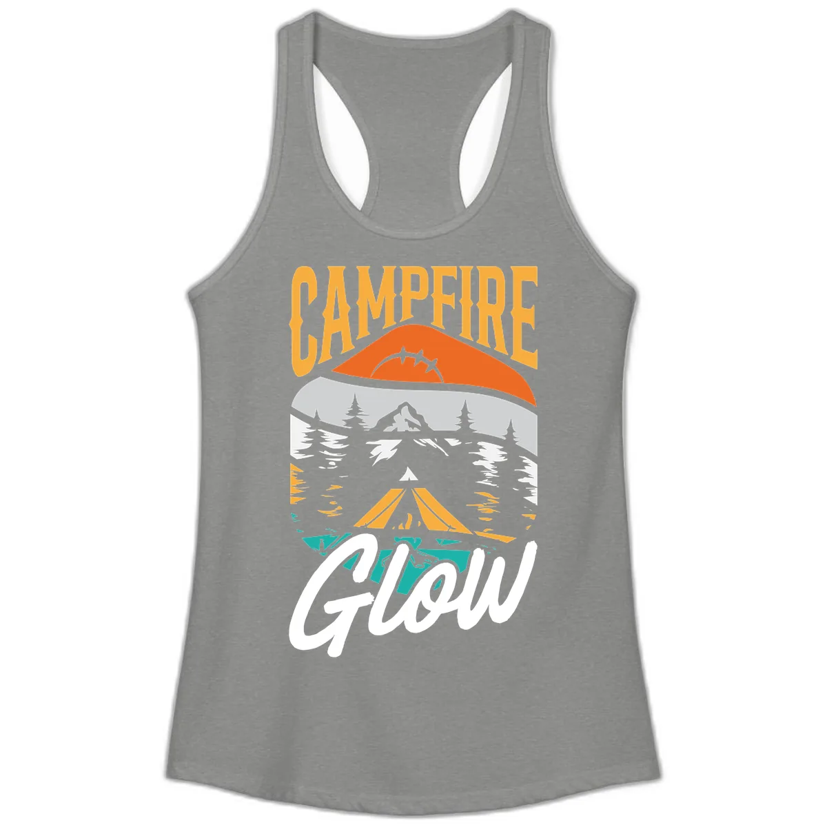 Campfire Glow Mountain Escape Ladies Tank in Heather Grey