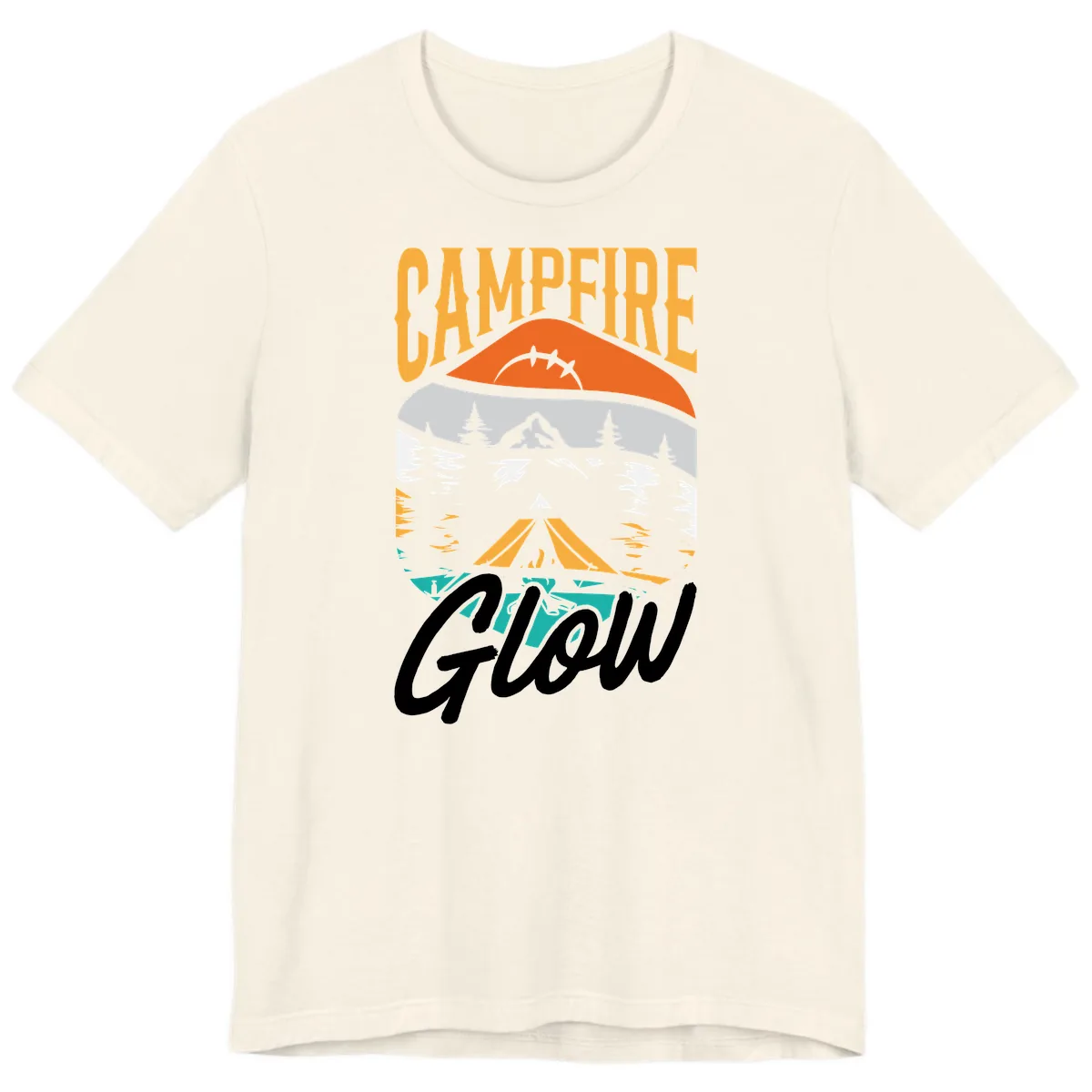 Campfire Glow Mountain Escape Premium T-Shirt in Natural