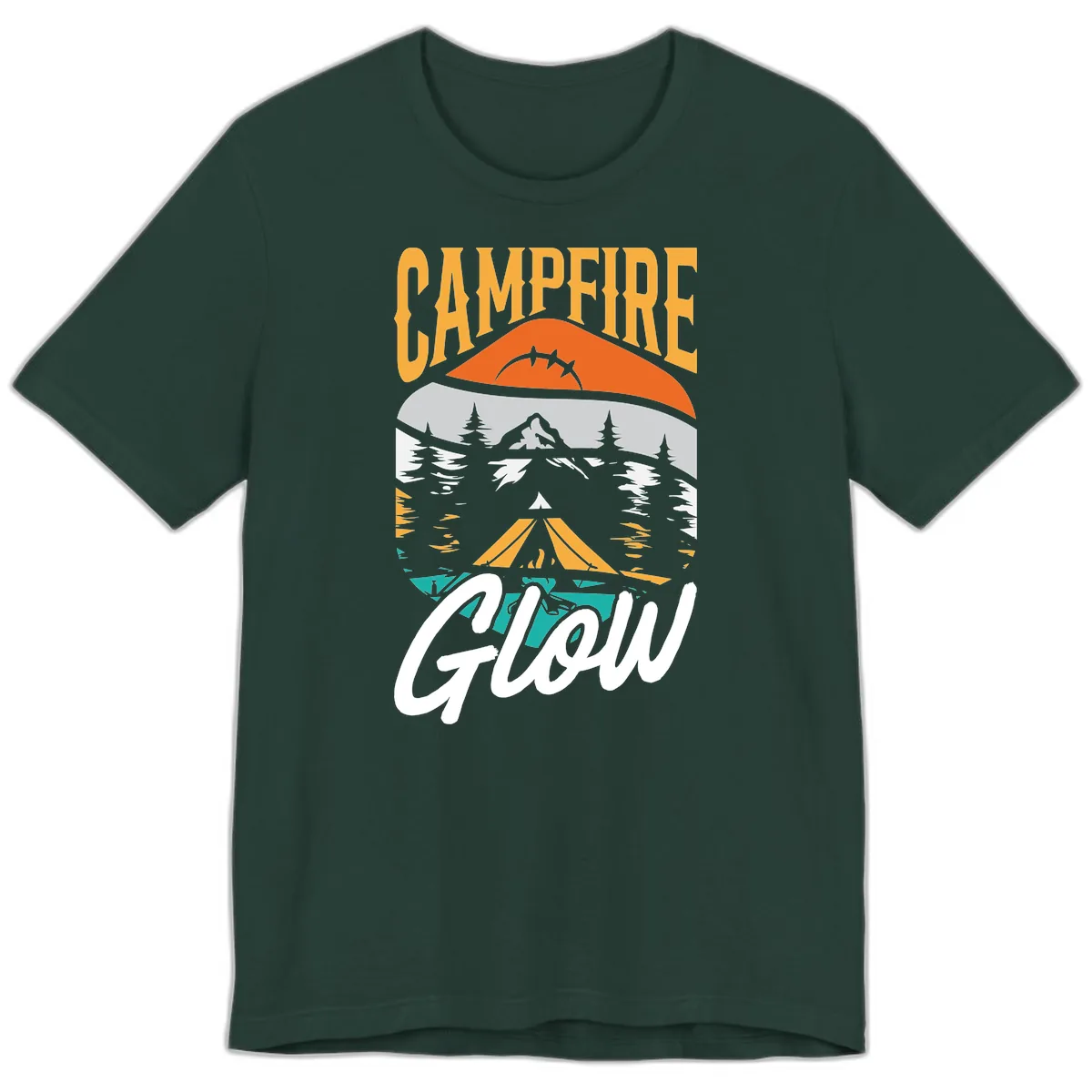 Campfire Glow Mountain Escape Premium T-Shirt in Forest