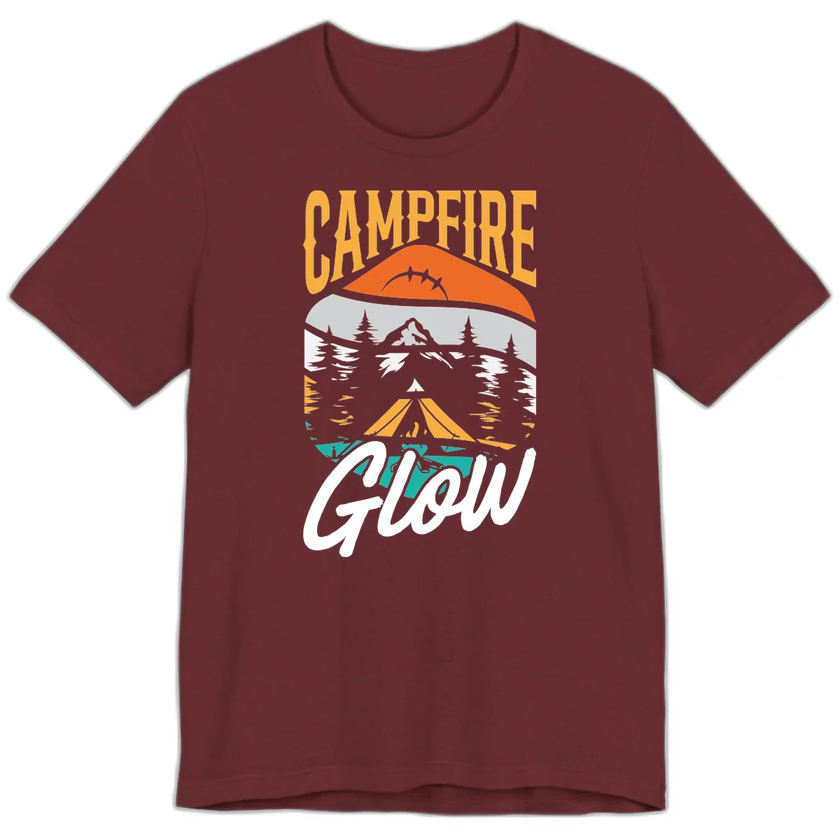 Campfire Glow Mountain Escape Premium T-Shirt in Heather Cardinal