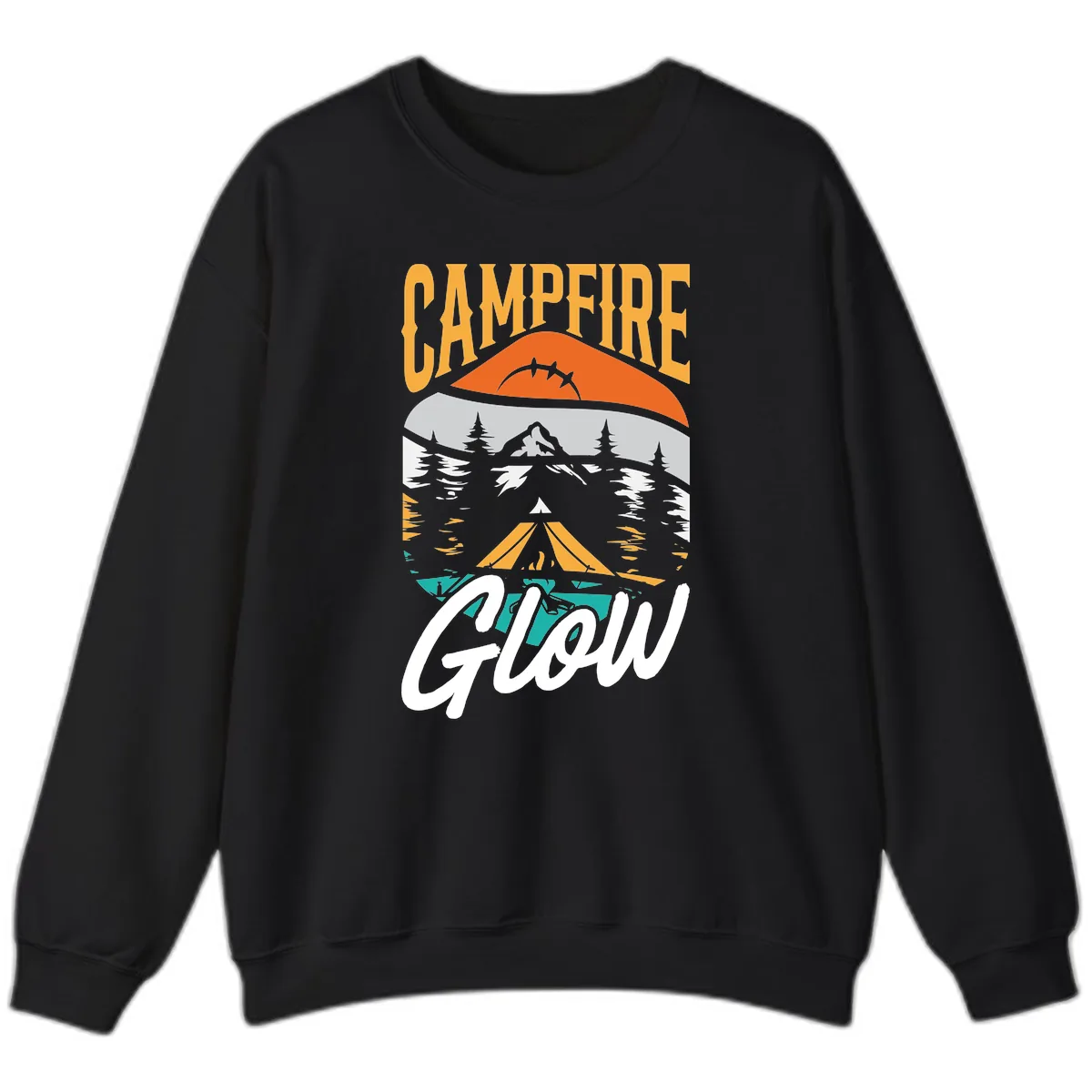 Campfire Glow Mountain Escape Sweatshirt in Black