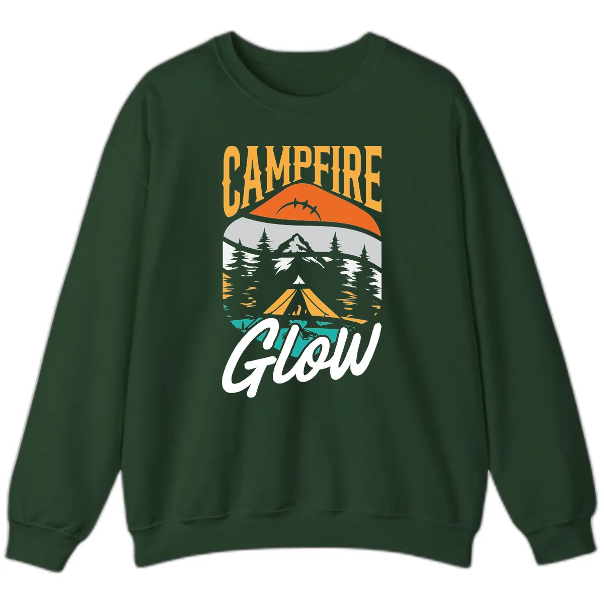 Campfire Glow Mountain Escape Sweatshirt in Forest Green