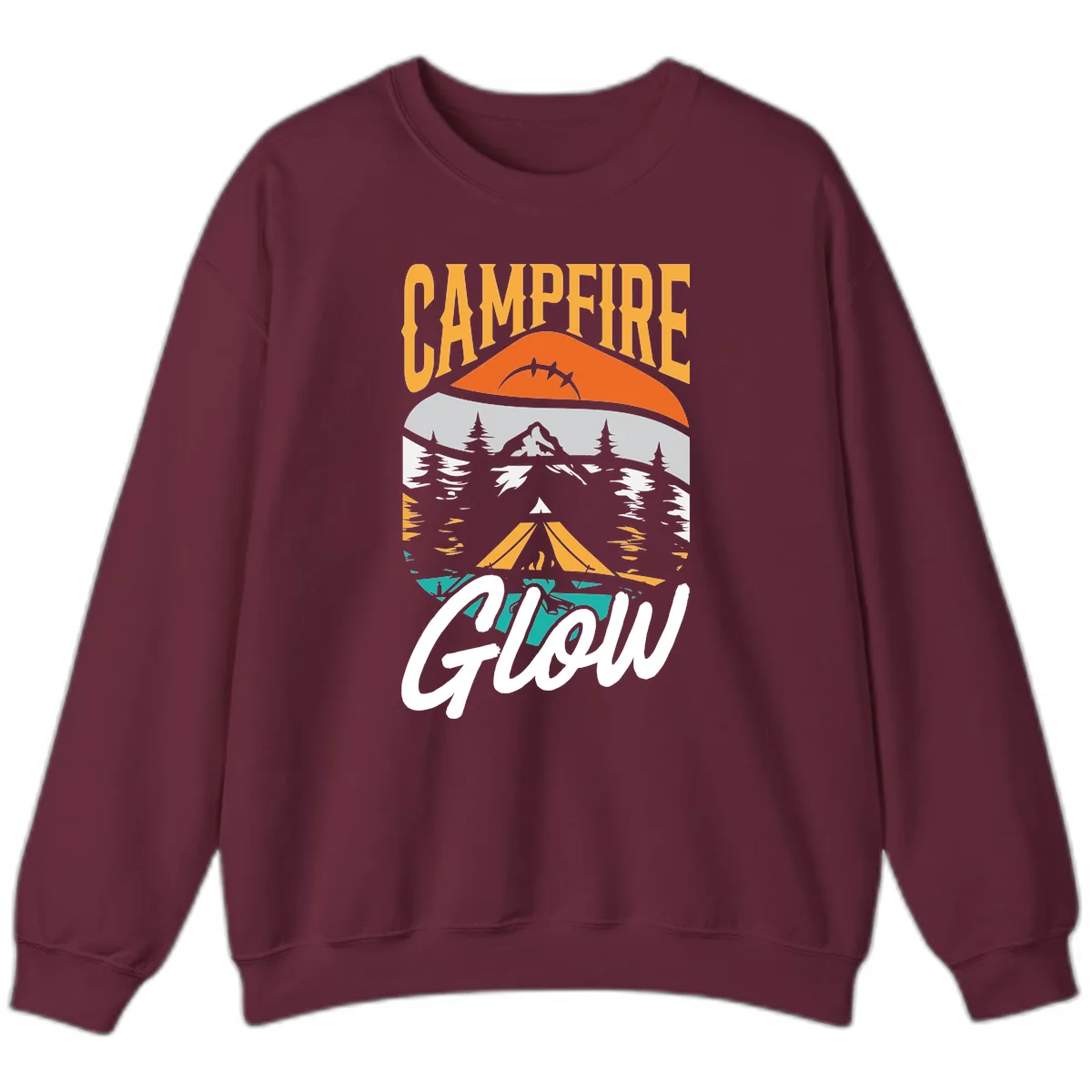 Campfire Glow Mountain Escape Sweatshirt in Maroon