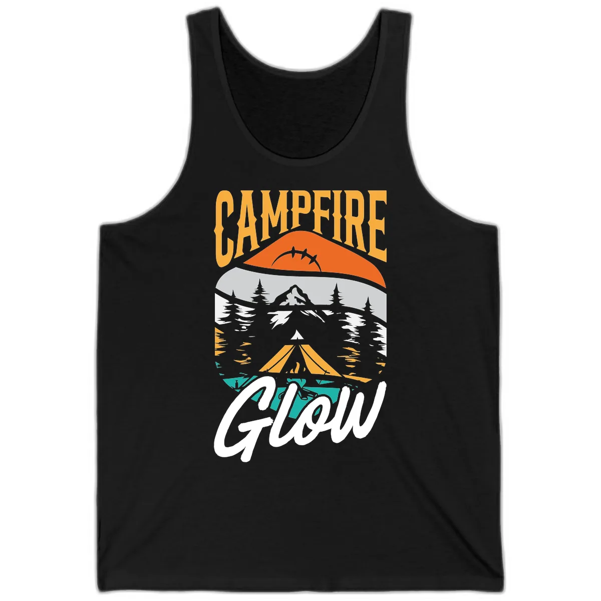 Campfire Glow Mountain Escape Tank in Black