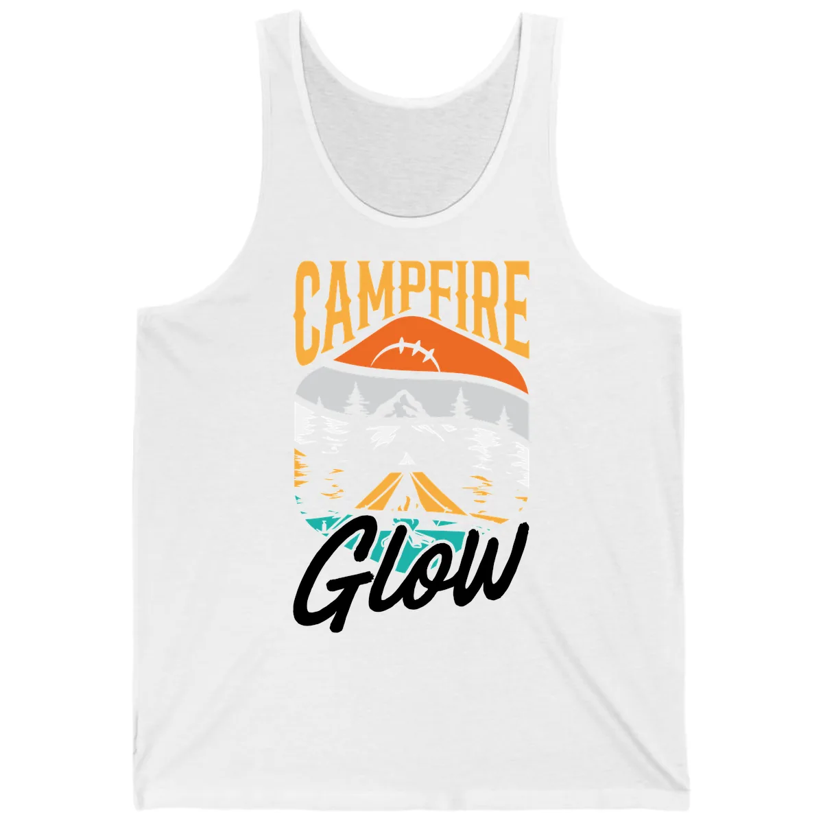 Campfire Glow Mountain Escape Tank in White