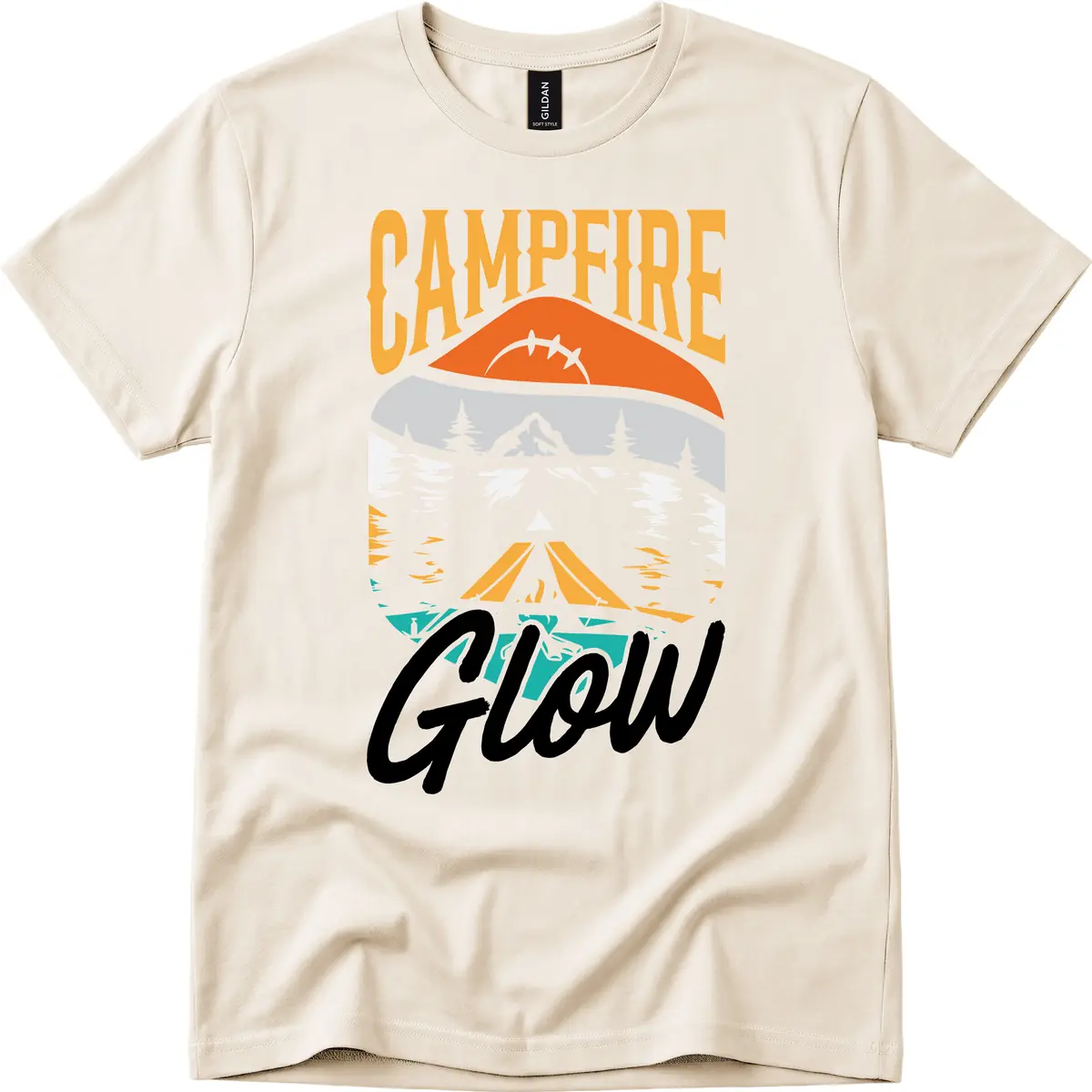 Campfire Glow Mountain Escape T-Shirt in Natural