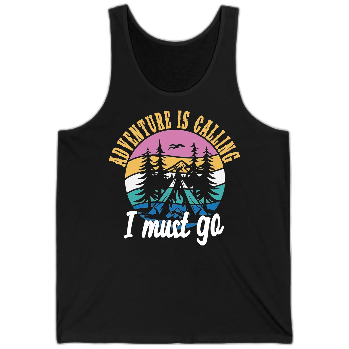 Adventure Is Calling I Must Go Tank in Black