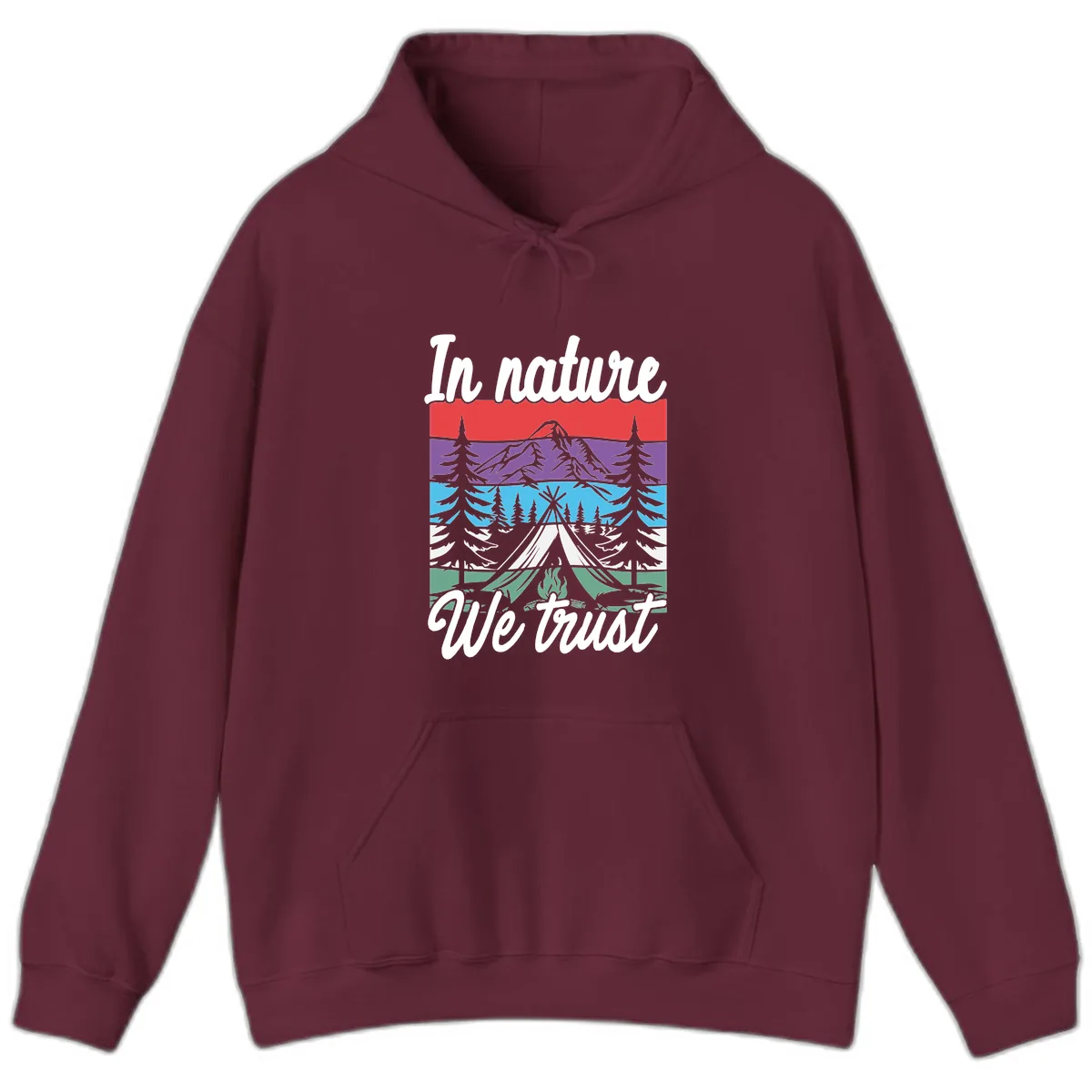 In Nature We Trust Hoodie in Maroon