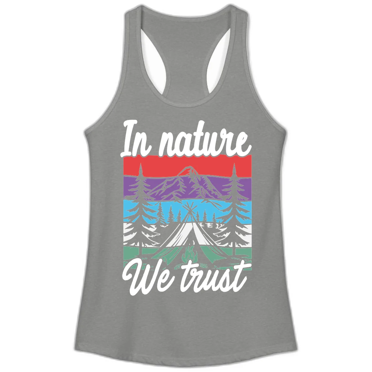 In Nature We Trust Ladies Tank in Heather Grey