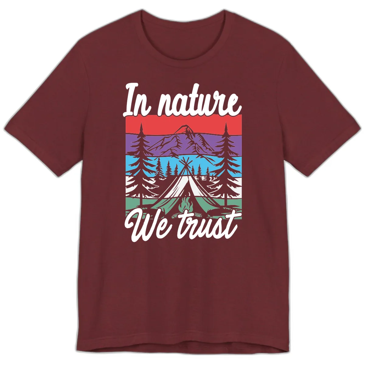 In Nature We Trust Premium T-Shirt in Heather Cardinal