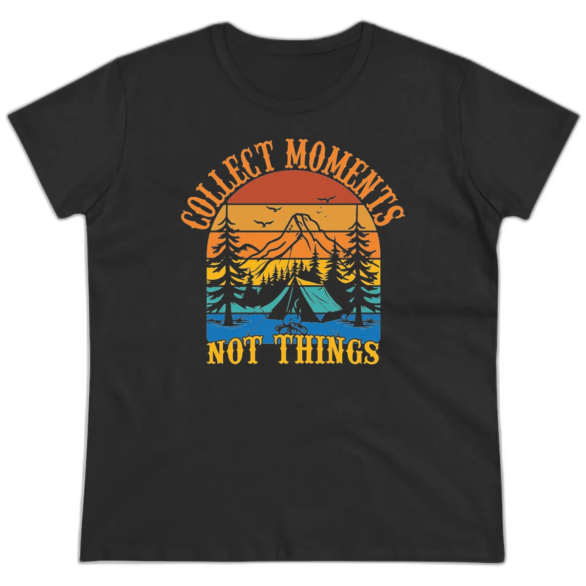 Quiet Mornings Not Things Ladies Tee in Black