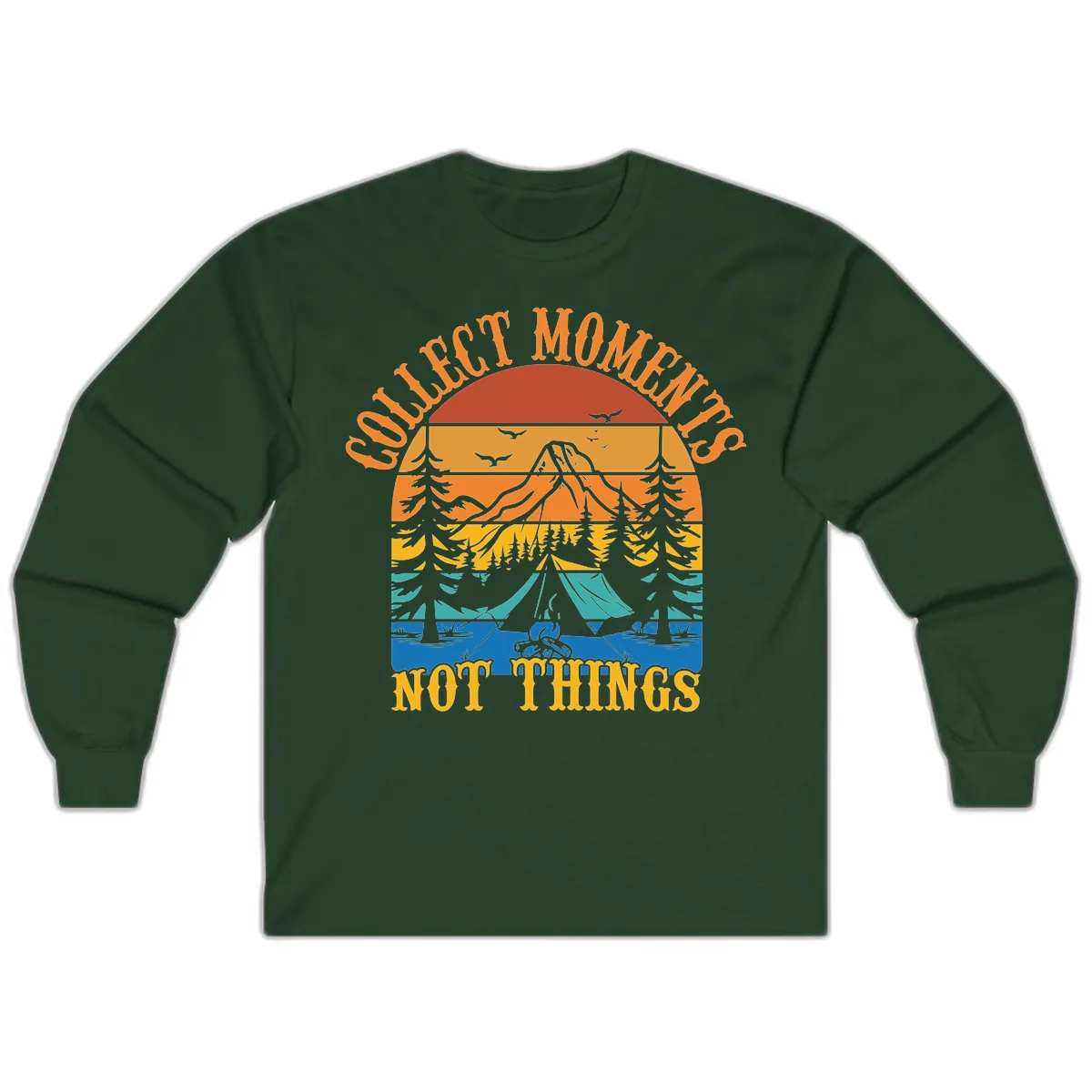 Quiet Mornings Not Things Long Sleeve in Forest Green