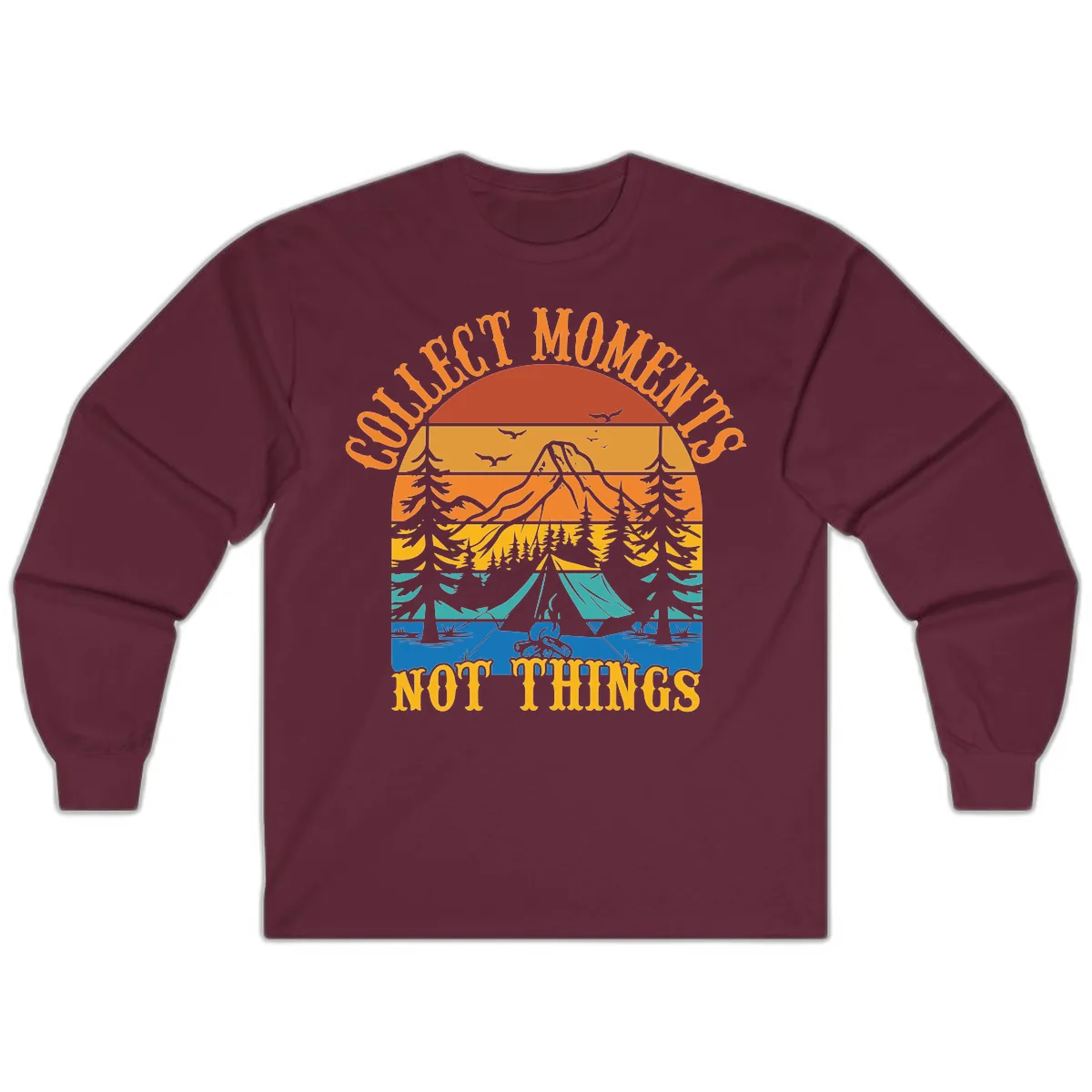 Quiet Mornings Not Things Long Sleeve in Maroon