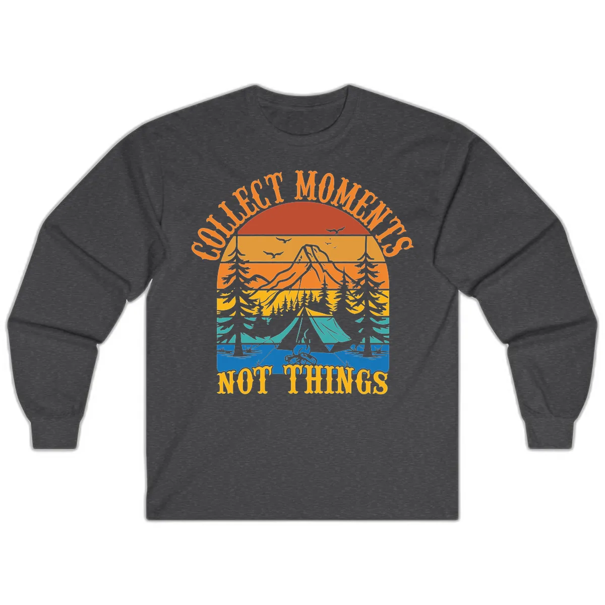 Quiet Mornings Not Things Long Sleeve in Dark Heather