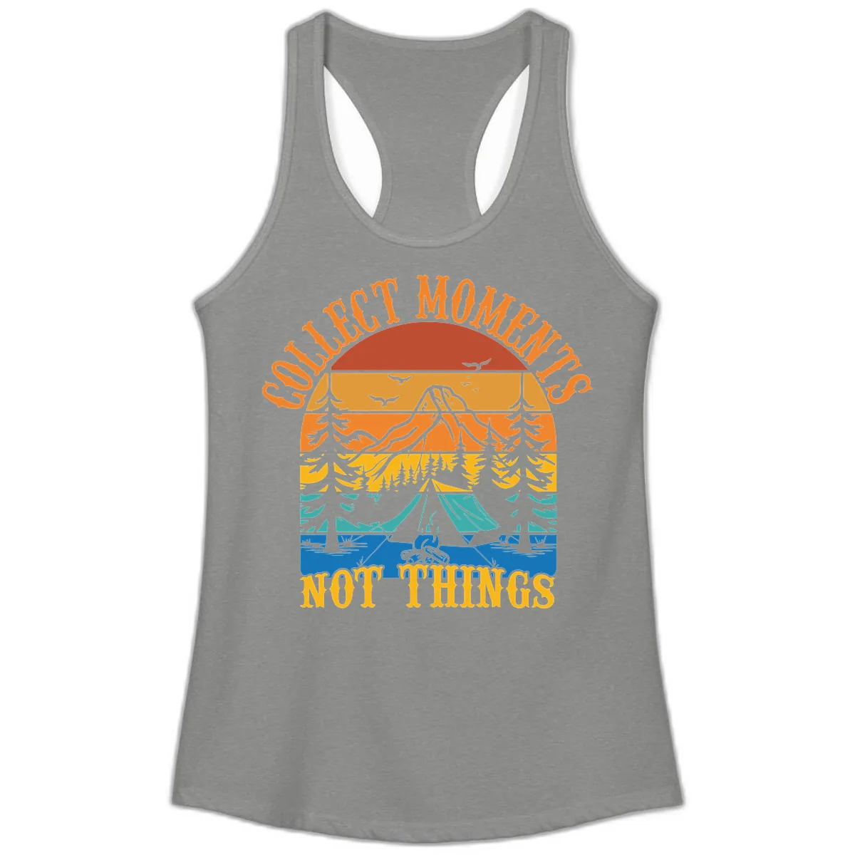 Quiet Mornings Not Things Ladies Tank in Heather Grey