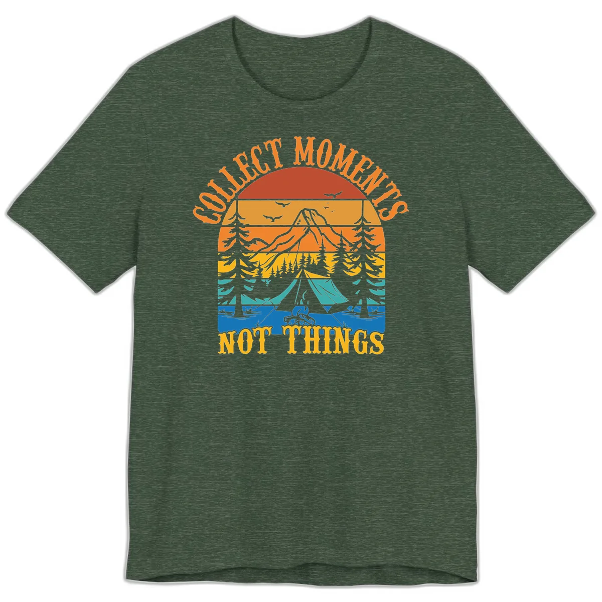 Quiet Mornings Not Things Premium T-Shirt in Heather Forest