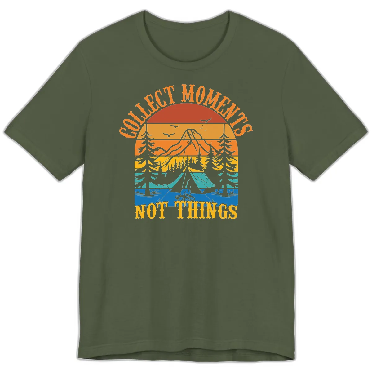 Quiet Mornings Not Things Premium T-Shirt in Military Green
