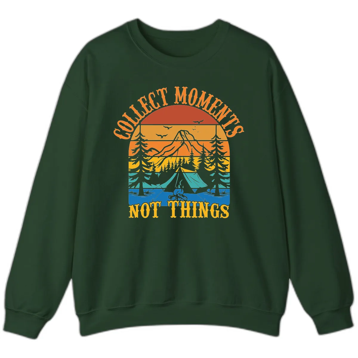 Quiet Mornings Not Things Sweatshirt in Forest Green