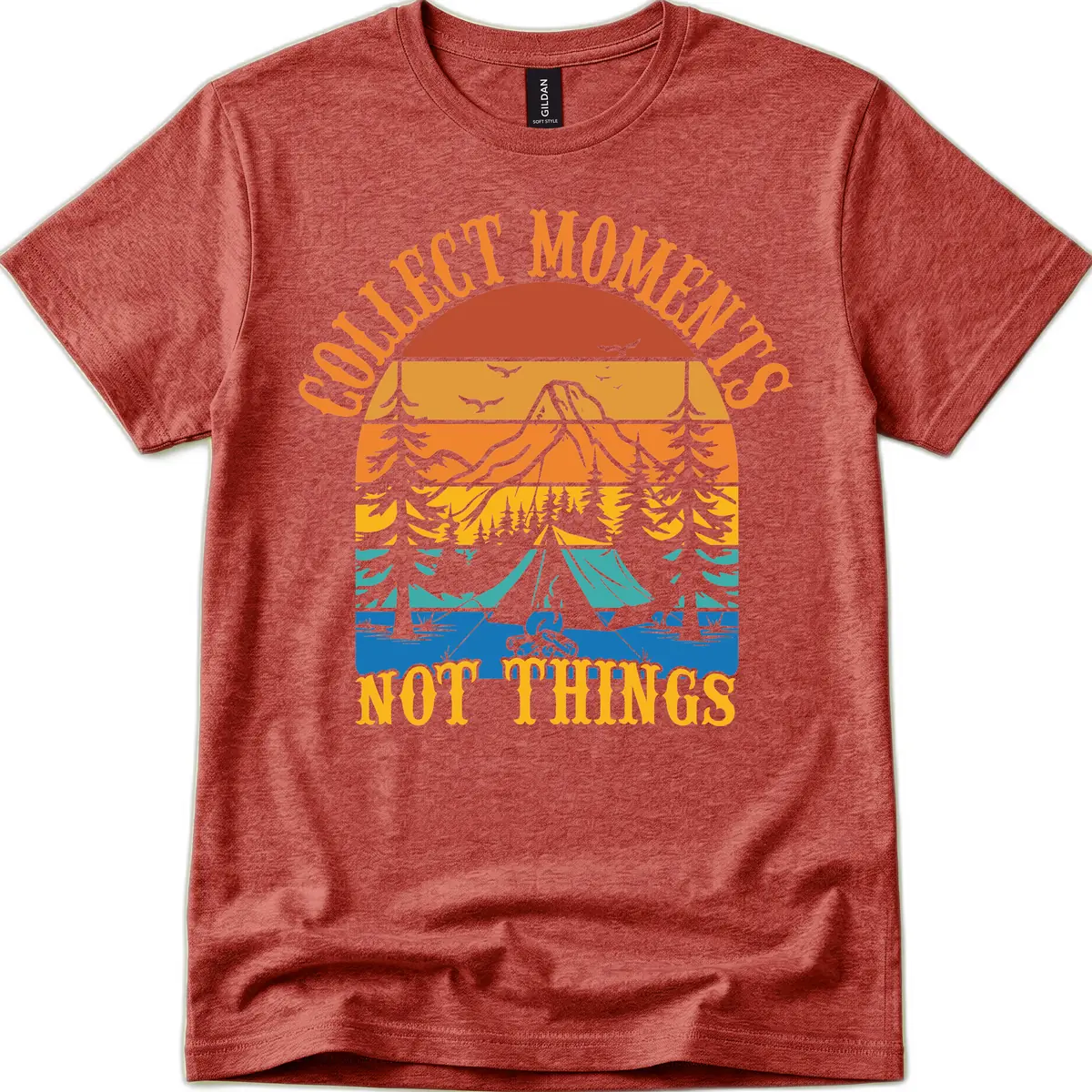 Quiet Mornings Not Things T-Shirt in Heather Cardinal