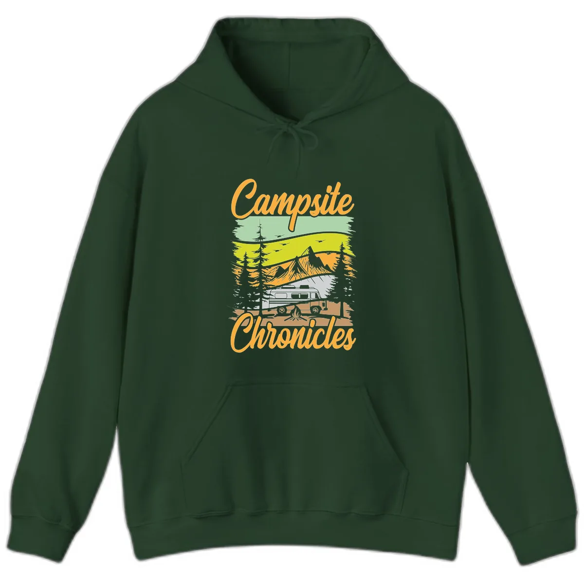 Campsite Chronicles Mountain Vista Hoodie in Forest Green