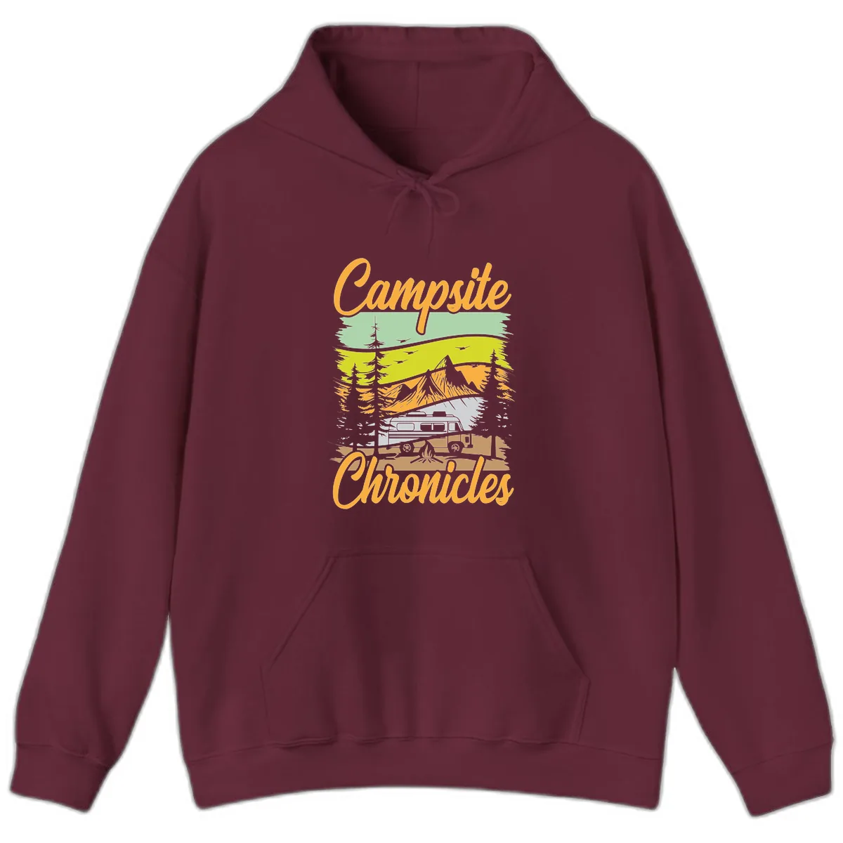 Campsite Chronicles Mountain Vista Hoodie in Maroon