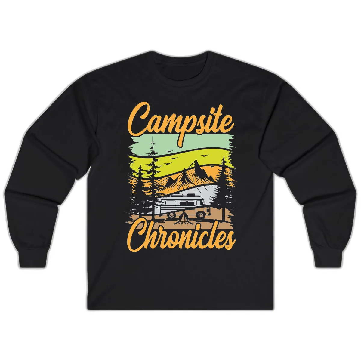 Campsite Chronicles Mountain Vista Long Sleeve in Black