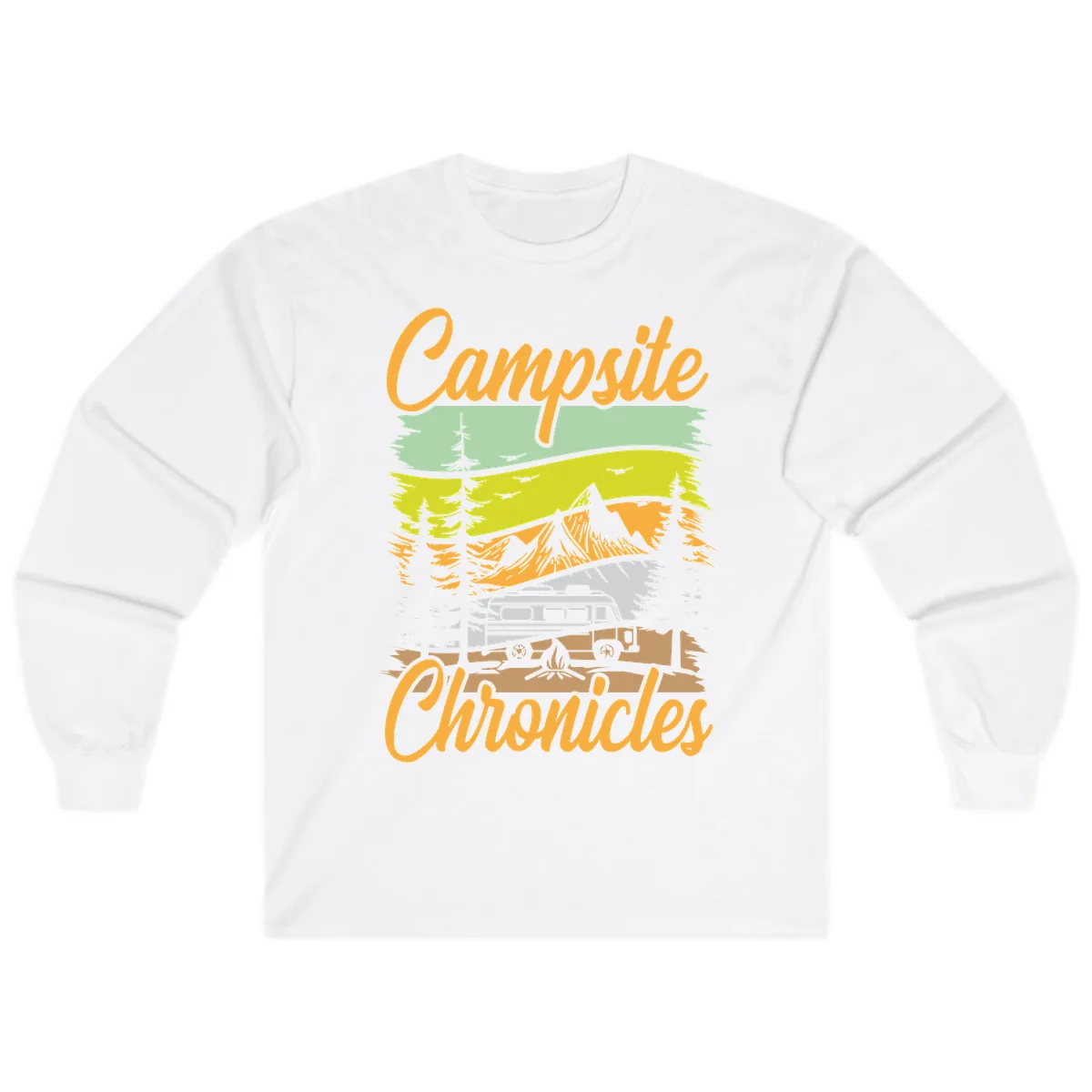 Campsite Chronicles Mountain Vista Long Sleeve in White