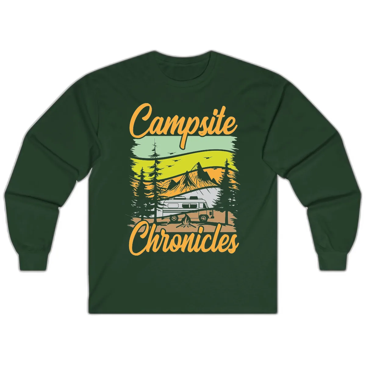 Campsite Chronicles Mountain Vista Long Sleeve in Forest Green
