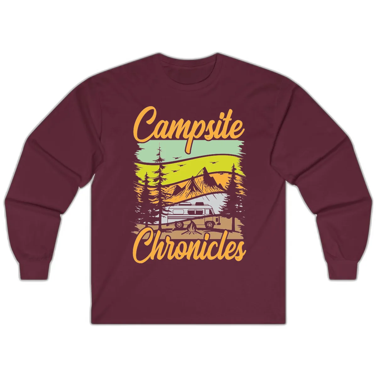 Campsite Chronicles Mountain Vista Long Sleeve in Maroon