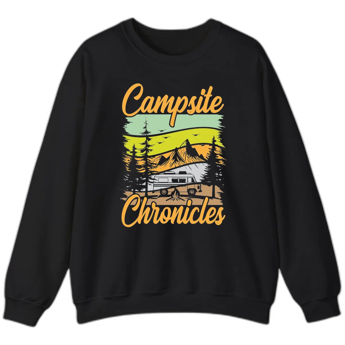 Campsite Chronicles Mountain Vista Sweatshirt in Black