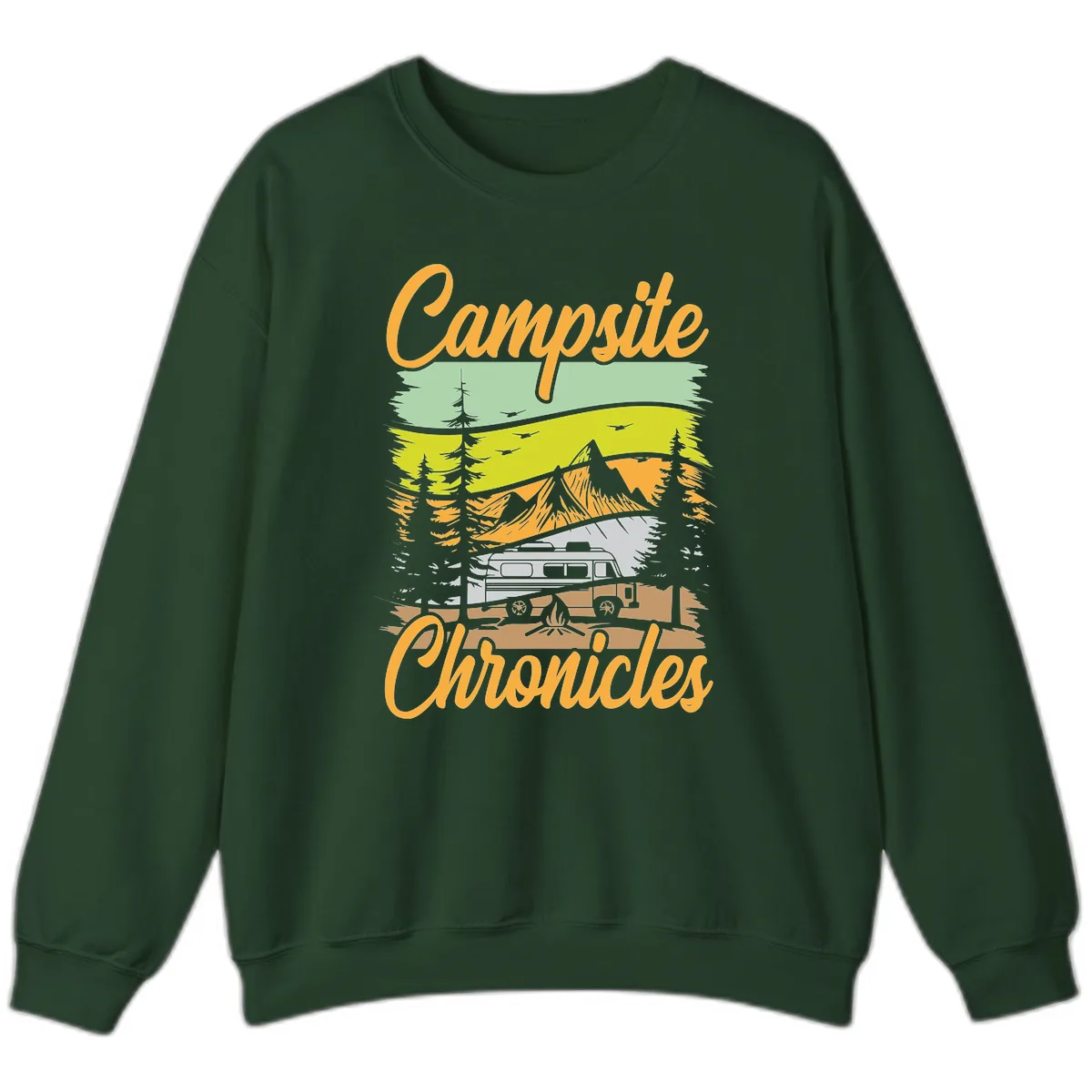 Campsite Chronicles Mountain Vista Sweatshirt in Forest Green