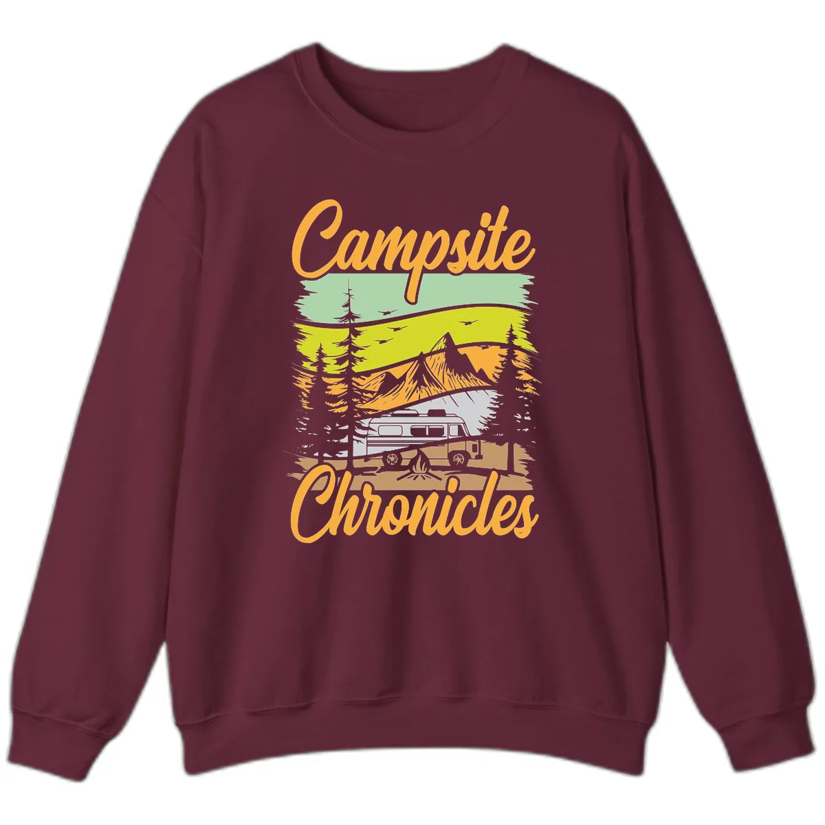 Campsite Chronicles Mountain Vista Sweatshirt in Maroon