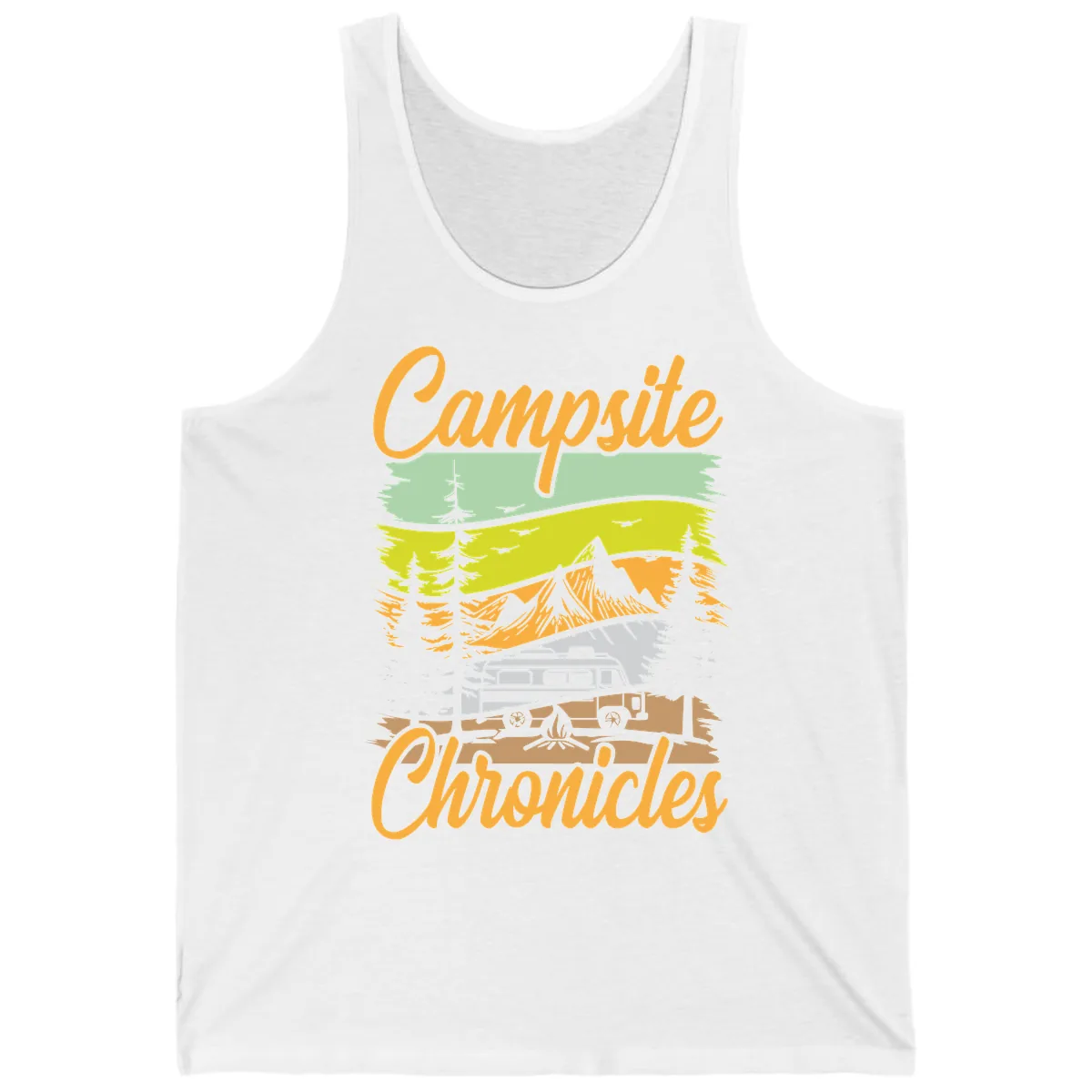 Campsite Chronicles Mountain Vista Tank in White