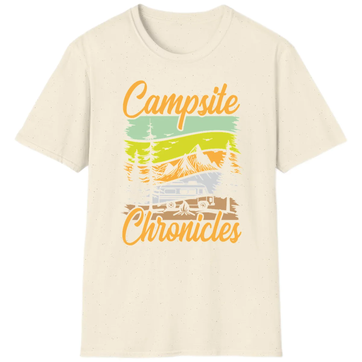 Campsite Chronicles Mountain Vista T-Shirt in Natural