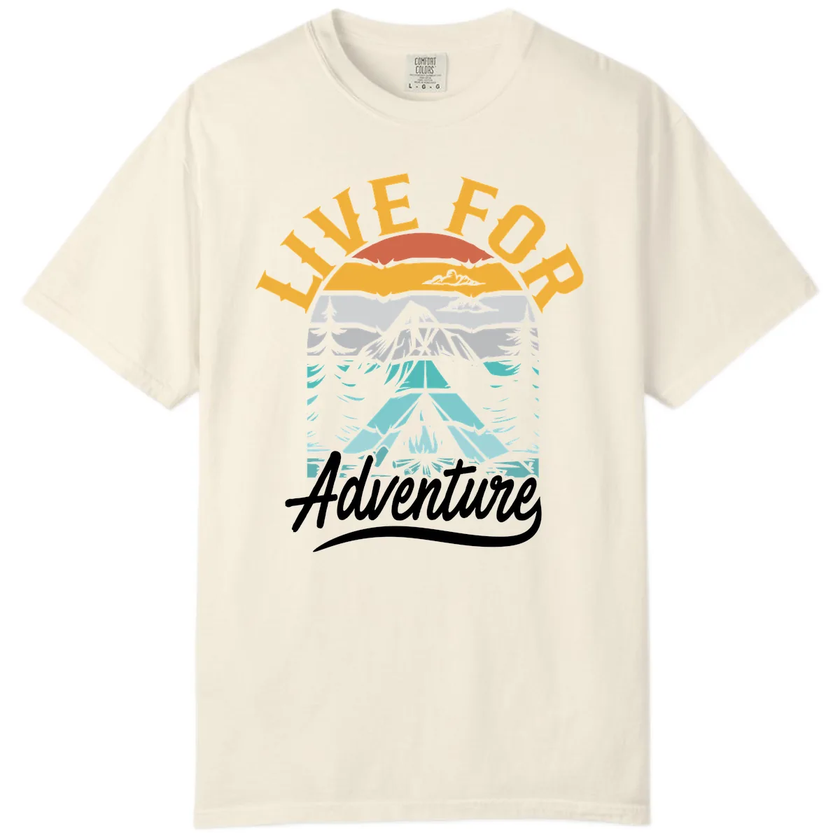 Live For Adventure Mountain Landscape Comfort Color in Ivory