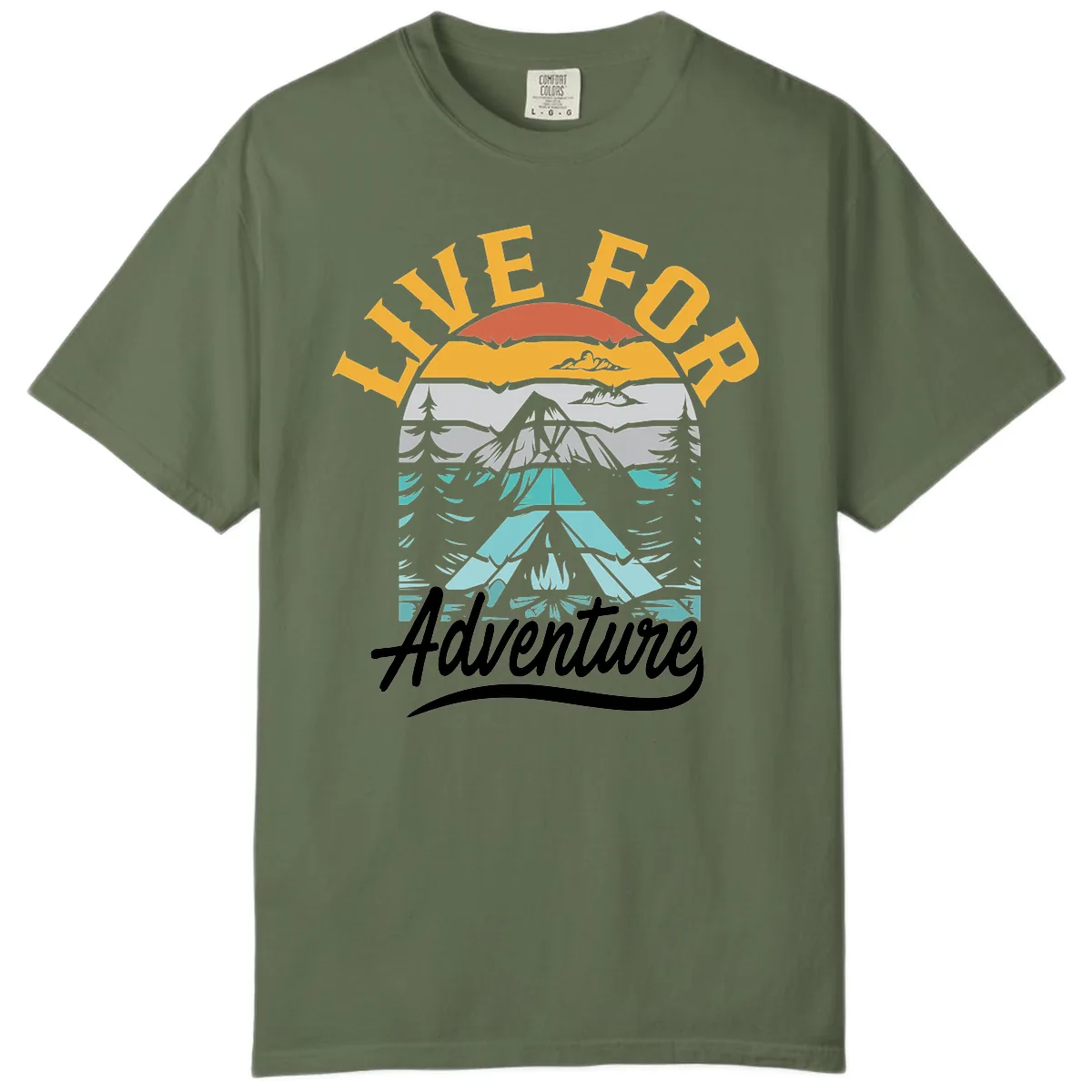 Live For Adventure Mountain Landscape Comfort Color in Sage